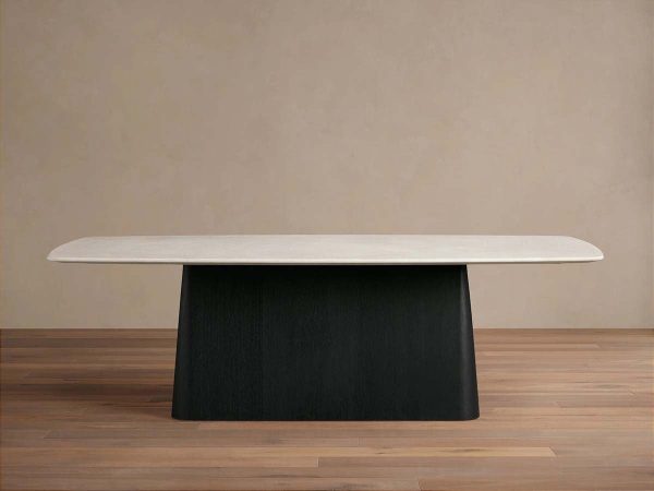 Saint Germain Stone Dining Table with Natural Stone Marble Wood Toulouse Base - Image 13