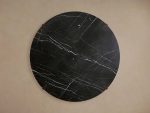 Pyet Round Dining Table with Floating Marble Stone Top & Solid Oak Wood Base - Image 4