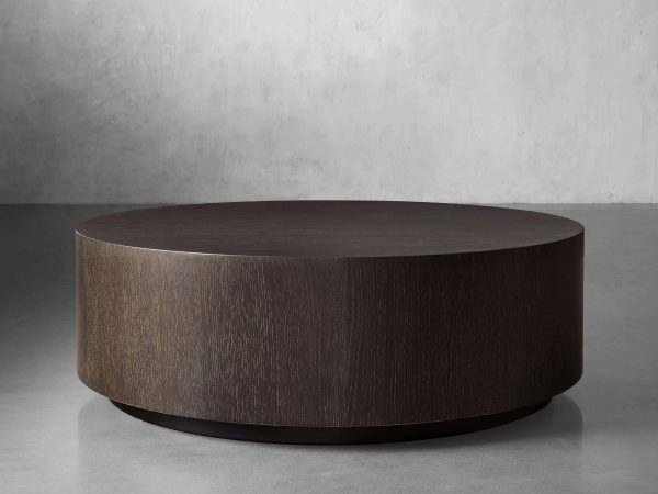 Sullivan Wood Round Coffee Table Oak Sofa Center Tea Table - Image 7