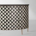 Andretta solid poplar wood drawer Cabinet With black and white geometric motif - Image 4