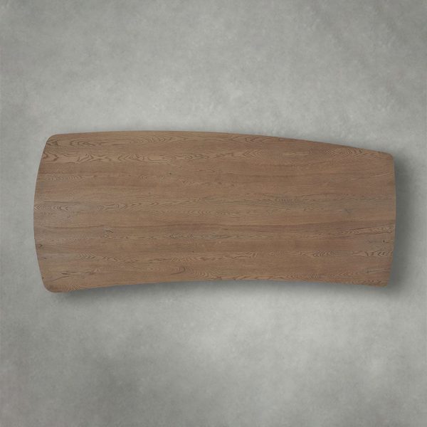 Theo Curved Oak Wood Dining Table with Sculptural Base - Image 6