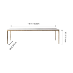 Thaddeus Metal Marble Rectangular Dining Table Hand-Forged Kitchen Table - Image 7