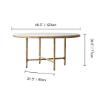 Thaddeus Metal Marble Round Dining Table Hand-Forged Kitchen Table - Image 4