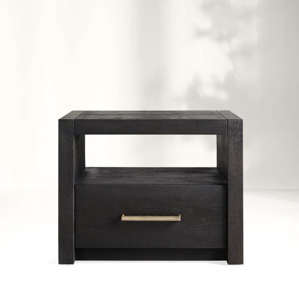 Palmer Storage Nightstand Wood Bedside Table Parsons Night side Cabinet With Drawer - Image 5
