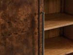 Hattie Burl Glass Cabinet Tall display Case Wood Storage Cabinets - Image 5