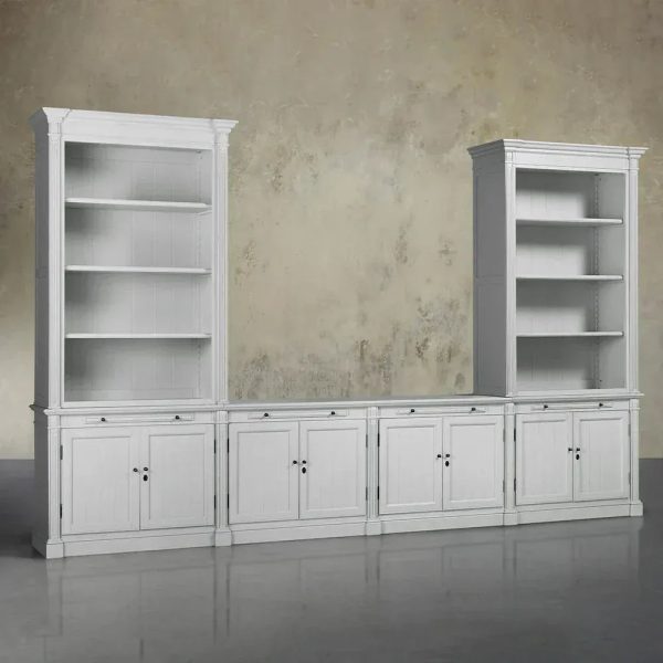 Athens Modular Media Console TV Stand with Double Bookcases - Image 3