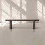 San Germani Espresso Stone Top Coffee Table 72" Center Tea Table with Clement Base - Image 4