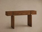 Callan Solid Walnut Entrance Console Table Wood Rustic Entryway Hallway table - Image 4