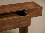Callan Solid Walnut Entrance Console Table Wood Rustic Entryway Hallway table - Image 5