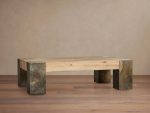 Telluride Rectangle Coffee Table Oak Cocktail Table Living Room Center Tea Table - Image 2