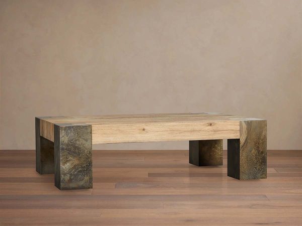 Telluride Rectangle Coffee Table Oak Cocktail Table Living Room Center Tea Table - Image 2