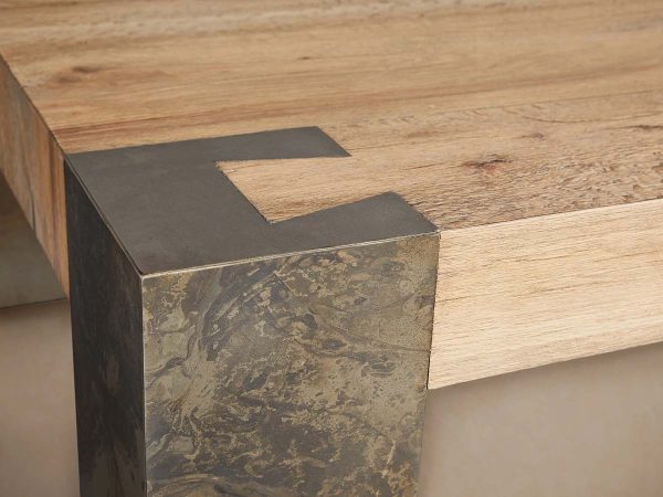 Telluride Rectangle Coffee Table Oak Cocktail Table Living Room Center Tea Table - Image 3
