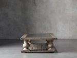 Hudson Pine Coffee Table Bluestone Inlay Cocktail Table Wood Living Room Retro Center Tea Table - Image 3