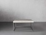 Arielle Rectangle Coffee Table Fossilized Clamshell Top Cocktail Table Iron Base Sofa Center Tea Table - Image 3