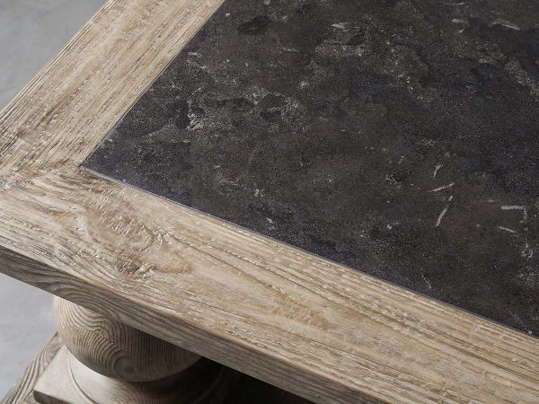 Hudson Pine Coffee Table Bluestone Inlay Cocktail Table Wood Living Room Retro Center Tea Table - Image 5