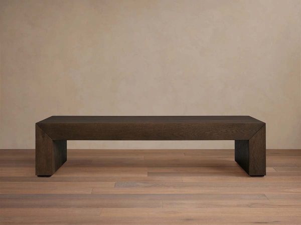 Sullivan Wood Waterfall Coffee Table Rectangle Rural Cocktail Table Oak Wood Center Tea Table - Image 11