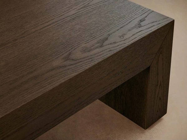 Sullivan Wood Waterfall Coffee Table Rectangle Rural Cocktail Table Oak Wood Center Tea Table - Image 12
