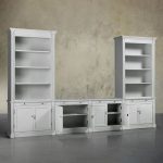 Athens Modular Media Console TV Stand with Double Bookcases - Image 2