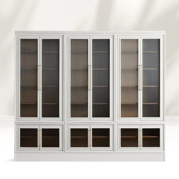 Rowan Modular Reeded Tall Display Cabinet With Glass Doors - Image 8