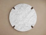 Pyet Round Marble Top Coffee Table Oak Wood Base Cocktail Table Living Room Center Tea Table - Image 9
