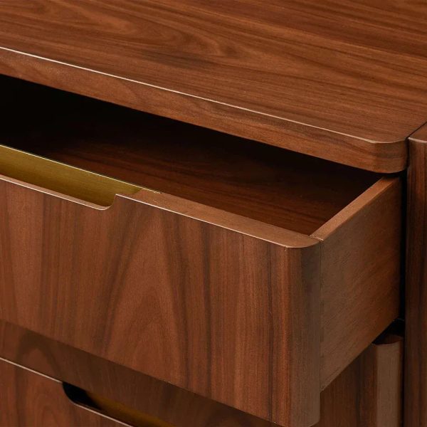 Fitzgerald Closed Nightstand in Santos Wood Three drawers chest Nightside Table - Image 3