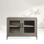 Malone Wood Sideboard Buffet Storage Cabinet With Two-Door Glass - Image 6