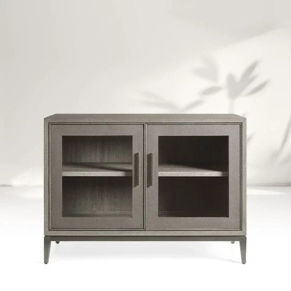 Malone Wood Sideboard Buffet Storage Cabinet With Two-Door Glass - Image 6