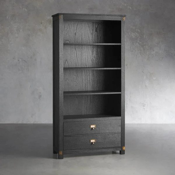 Telegraph Solid Wood Office Bookcase Hand-Distressed Tall Cabinets - Image 4