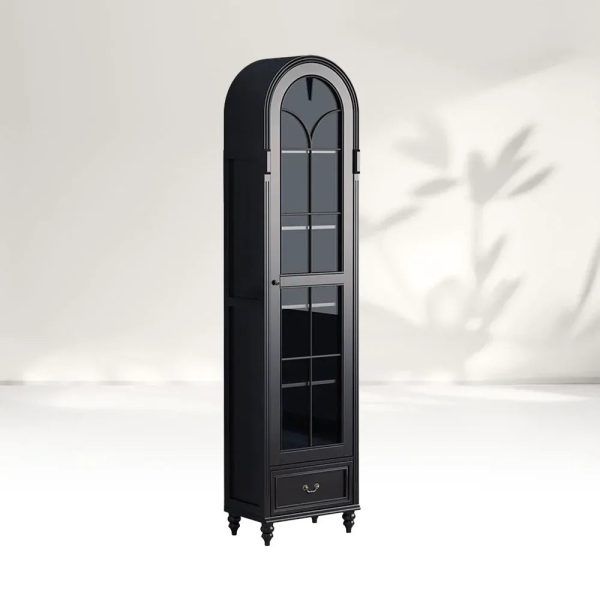Hattie II Glass tall Display Cabinet Wood Classical European Design - Image 7