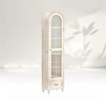 Hattie II Glass tall Display Cabinet Wood Classical European Design - Image 10