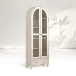 Hattie II Glass tall Display Cabinet Wood Classical European Design - Image 11