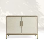 Malone Two-Door Wood Buffet Cabinet Sideboard With Leather Accents - Image 11