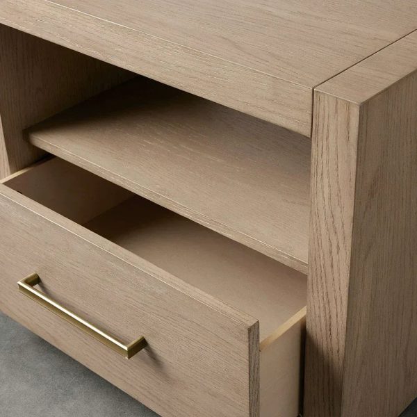 Palmer Storage Nightstand Wood Bedside Table Parsons Night side Cabinet With Drawer - Image 10