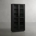 Willow Wood Tall Display Storage Cabinets Clean-Line Design - Image 5