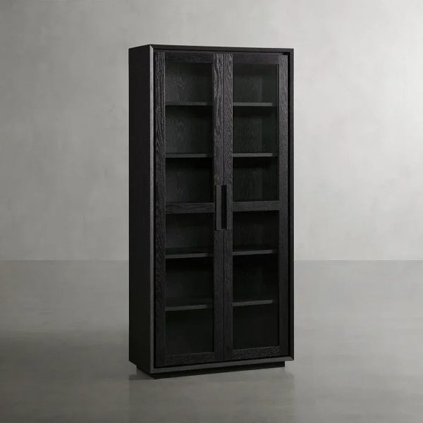 Willow Wood Tall Display Storage Cabinets Clean-Line Design - Image 5