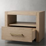 Palmer Storage Nightstand Wood Bedside Table Parsons Night side Cabinet With Drawer - Image 9