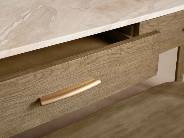 Danny Marble Top Entryway  Console Table Wtih Storage Drawers Oak Wood Hallway Entrance Table - Image 3