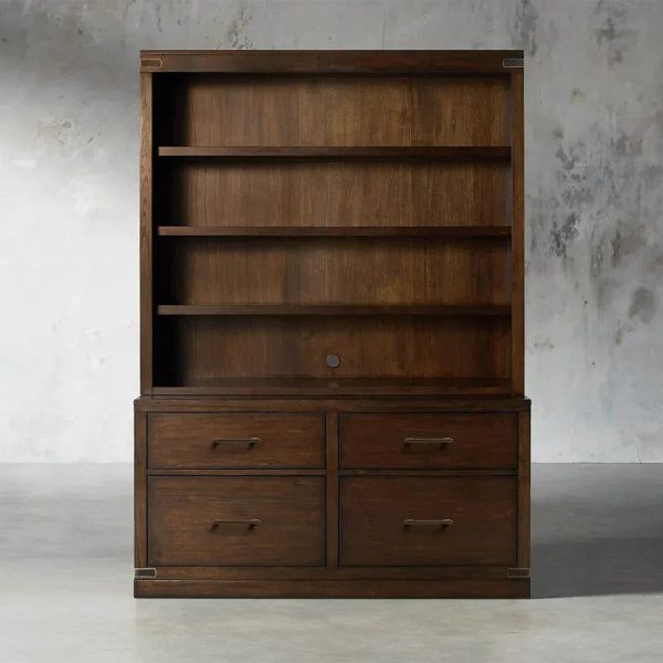 Tremont Wood Modular Bookcase Storage Cabinets with File Chest of Drawers Base - Image 7