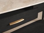 Danny Marble Top Entryway  Console Table Wtih Storage Drawers Oak Wood Hallway Entrance Table - Image 9