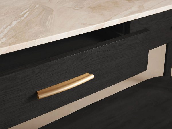 Danny Marble Top Entryway  Console Table Wtih Storage Drawers Oak Wood Hallway Entrance Table - Image 9