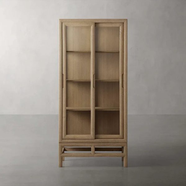 Avenue Ash Wood Display Cabinet with Sliding Glass Doors - Image 6