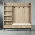 Sullivan Oak Wood Entry Cabinet Modern Rustic Entrance Lockers - Image 6