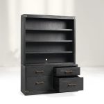 Tremont Wood Modular Bookcase Storage Cabinets with File Chest of Drawers Base - Image 4