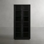 Willow Wood Tall Display Storage Cabinets Clean-Line Design - Image 4
