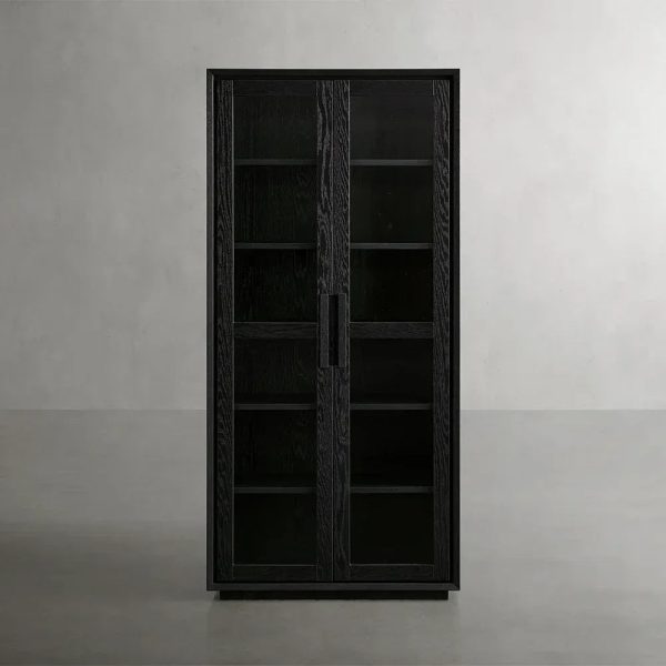 Willow Wood Tall Display Storage Cabinets Clean-Line Design - Image 4