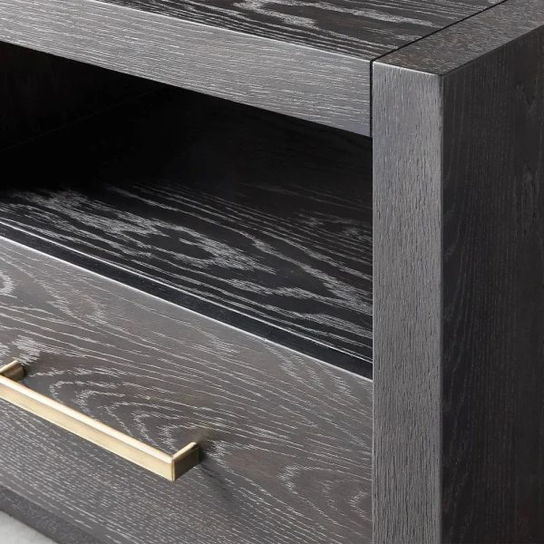 Palmer Storage Nightstand Wood Bedside Table Parsons Night side Cabinet With Drawer - Image 3