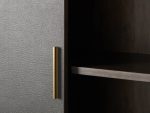 Malone Solid Wood Double Door Tall Cabinet With Leather Detailing - Image 5