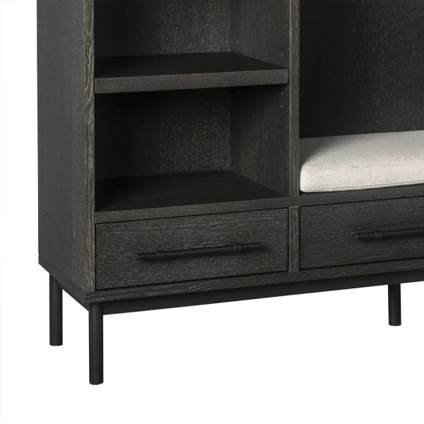 Sullivan Oak Wood Entry Cabinet Modern Rustic Entrance Lockers - Image 4