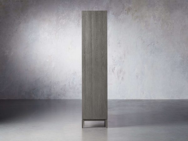 Malone Solid Wood Double Door Tall Cabinet With Leather Detailing - Image 4