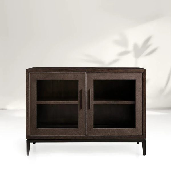 Malone Wood Sideboard Buffet Storage Cabinet With Two-Door Glass - Image 7